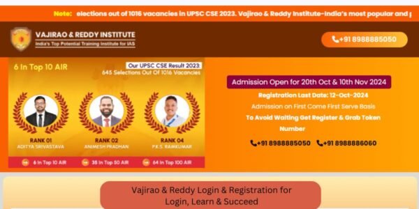 Vajirao & Reddy Login & Registration for Login, Learn & Succeed